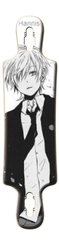 Black &amp;amp; White Anime Boy Skateboards, Longboards and Grip Tape Image