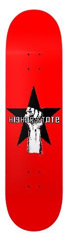 High3r State BW on Red Skateboards, Longboards and Grip Tape Image