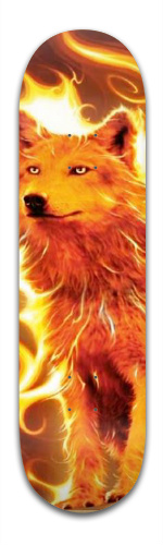 wolf on fire