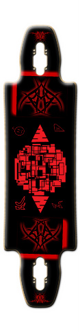 3D Red Freestyle Longboard