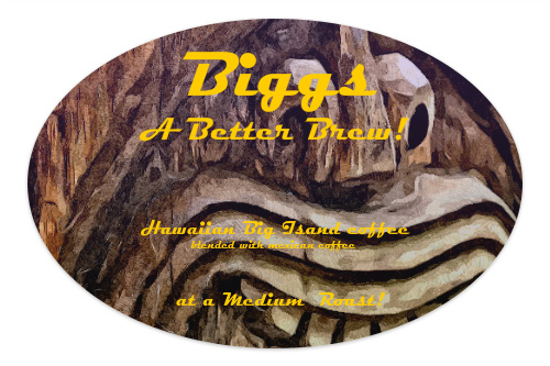 Biggs round coffee label