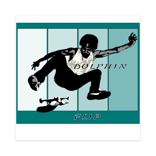 dolphin flip sticker